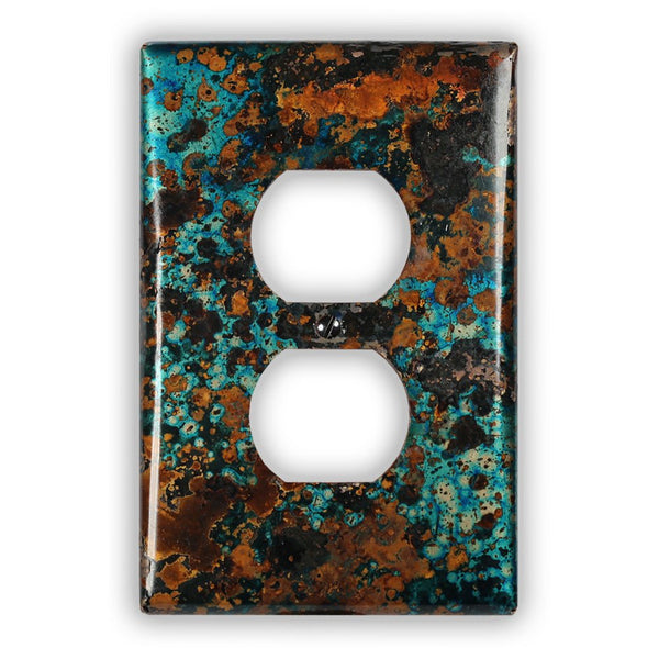 Mystic Topaz Copper - 1 Duplex Wallplate - Wallplate Warehouse MYTOCOP1D 819332023751 1 Duplex