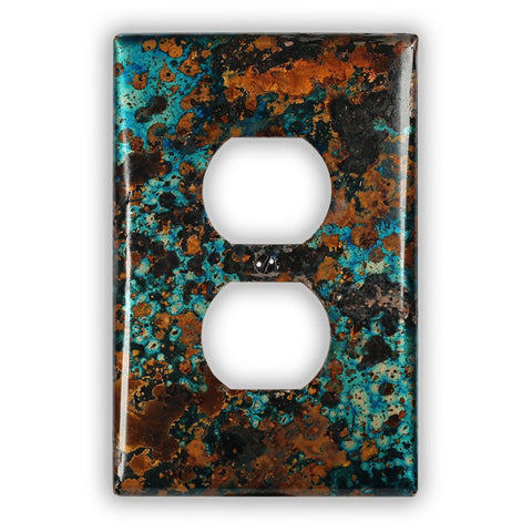 Mystic Topaz Copper - 1 Duplex Wallplate - Wallplate Warehouse MYTOCOP1D 819332023751 1 Duplex