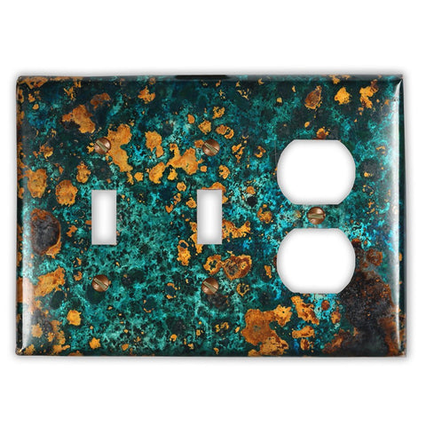 Mystic Topaz Copper - 2 Toggle / 1 Duplex Wallplate - Wallplate Warehouse MYTOCOP2T1D 819332023744 2 Toggle / 1 Duplex
