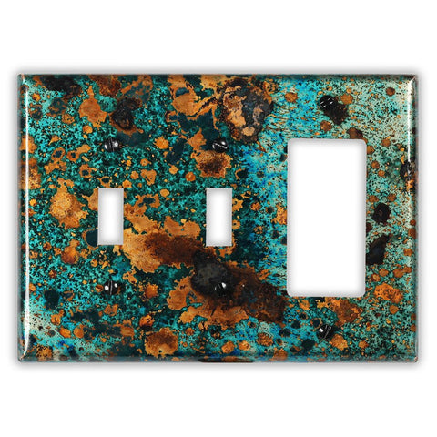 Mystic Topaz Copper - 2 Toggle / 1 Rocker Wallplate - Wallplate Warehouse MYTOCOP2T1R 819332023737 2 Toggle / 1 Rocker