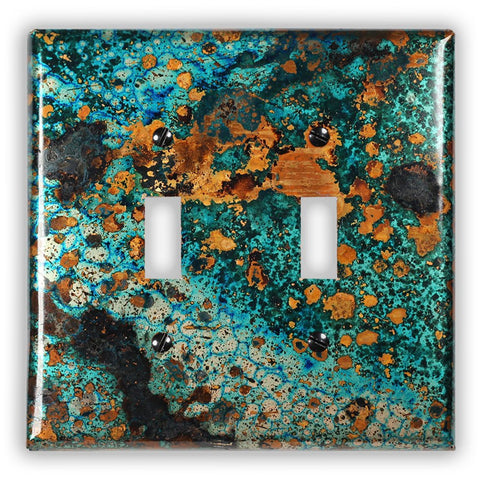 Mystic Topaz Copper - 2 Toggle Wallplate - Wallplate Warehouse MYTOCOP2T 819332023614 2 Toggle