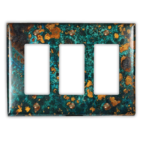 Mystic Topaz Copper - 3 Rocker Wallplate - Wallplate Warehouse MYTOCOP3R 819332023676 3 Rocker