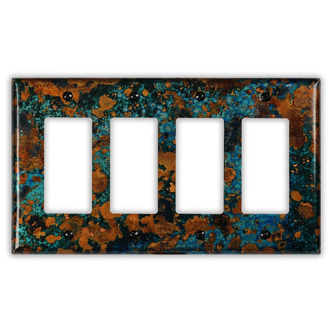 Mystic Topaz Copper - 4 Rocker Wallplate - Wallplate Warehouse MYTOCOP4R 819332023683 4 Rocker
