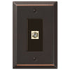 Oversized Aged Bronze Steel - 1 Cable Jack Wallplate - Wallplate Warehouse 463CXDB 070686582312 Cable Jacks
