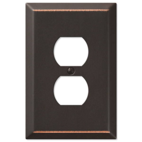 Oversized Aged Bronze Steel - 1 Duplex Wallplate - Wallplate Warehouse 463DDB 070686572627 1 Duplex