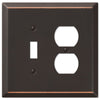 Oversized Aged Bronze Steel - 1 Toggle / 1 Duplex Wallplate - Wallplate Warehouse 463TDDB 070686572658 1 Toggle / 1 Duplex