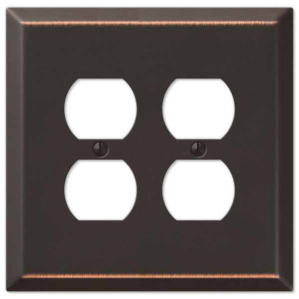 Oversized Aged Bronze Steel - 2 Duplex Wallplate - Wallplate Warehouse 463DDDB 070686572672 2 Duplex