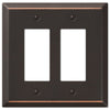 Oversized Aged Bronze Steel - 2 Rocker Wallplate - Wallplate Warehouse 463RRDB 070686572689 2 Rocker