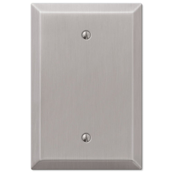 Oversized Brushed Nickel Steel - 1 Blank Wallplate - Wallplate Warehouse 463BBN 070686572603 1 Blank