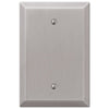Oversized Brushed Nickel Steel - 1 Blank Wallplate - Wallplate Warehouse 463BBN 070686572603 1 Blank