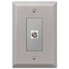 Oversized Brushed Nickel Steel - 1 Cable Jack Wallplate - Wallplate Warehouse 463CXBN 070686582299 Cable Jacks