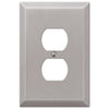Oversized Brushed Nickel Steel - 1 Duplex Wallplate - Wallplate Warehouse 463DBN 070686572511 1 Duplex