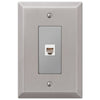 Oversized Brushed Nickel Steel - 1 Phone Jack Wallplate - Wallplate Warehouse 463PHBN 070686582305 Phone Jacks