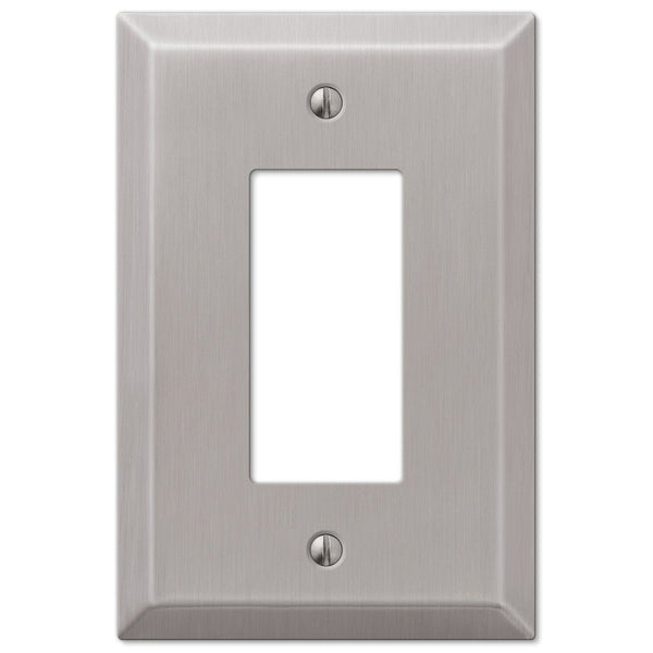 Oversized Brushed Nickel Steel - 1 Rocker Wallplate - Wallplate Warehouse 463RBN 070686572528 1 Rocker