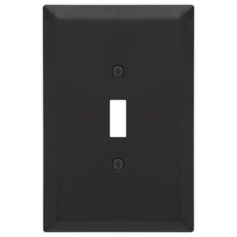 Oversized Matte Black Steel - 1 Toggle Wallplate - Wallplate Warehouse 463TMB - B 070686021224 1 Toggle
