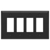 Oversized Matte Black Steel - 4 Rocker Wallplate - Wallplate Warehouse 463R4MB - B 070686021323 4 Rocker