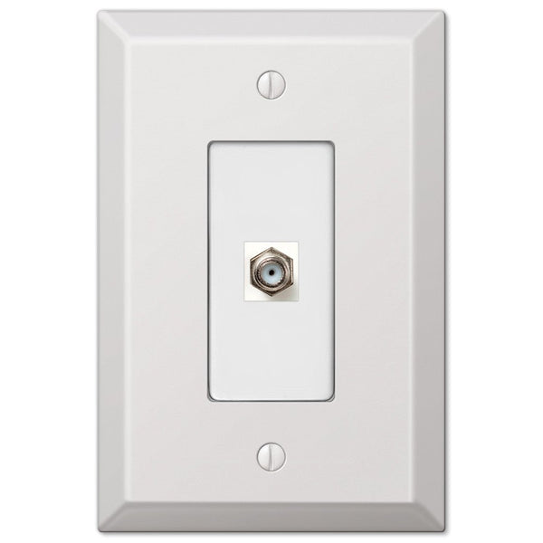 Oversized White Steel - 1 Cable Jack Wallplate - Wallplate Warehouse 463CXW 070686582336 Cable Jacks