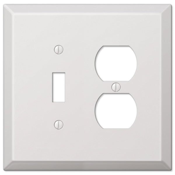 Oversized White Steel - 1 Toggle / 1 Duplex Wallplate - Wallplate Warehouse 463TDW 070686572436 1 Toggle / 1 Duplex