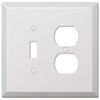 Oversized White Steel - 1 Toggle / 1 Duplex Wallplate - Wallplate Warehouse 463TDW 070686572436 1 Toggle / 1 Duplex