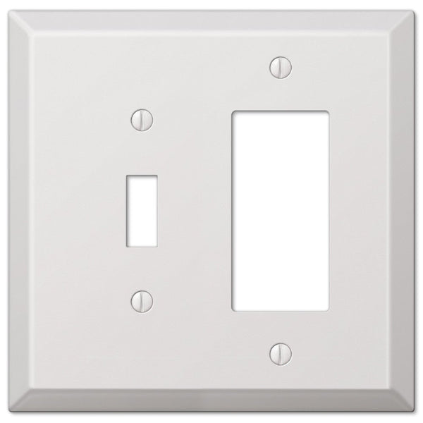 Oversized White Steel - 1 Toggle / 1 Rocker Wallplate - Wallplate Warehouse 463TRW 070686572443 1 Toggle / 1 Rocker