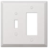 Oversized White Steel - 1 Toggle / 1 Rocker Wallplate - Wallplate Warehouse 463TRW 070686572443 1 Toggle / 1 Rocker
