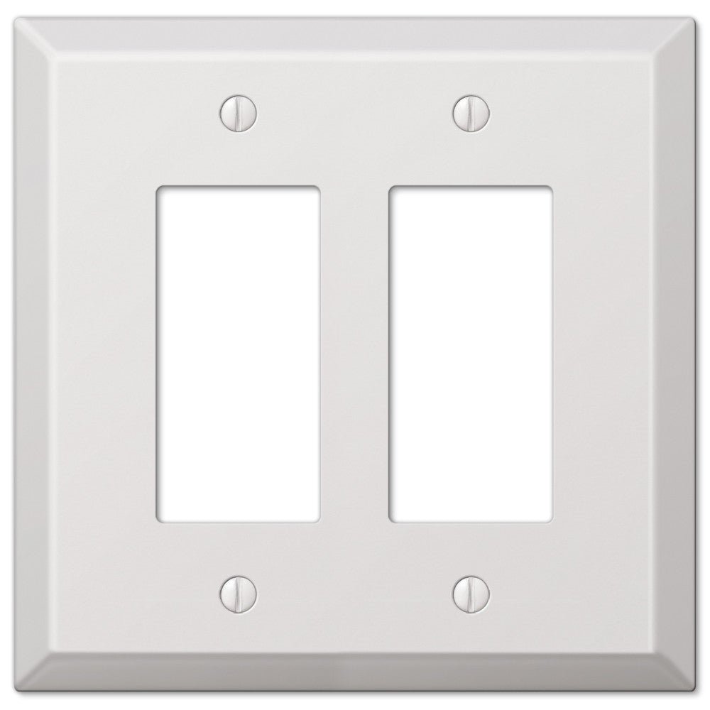 Oversized White Steel - 2 Rocker Wallplate