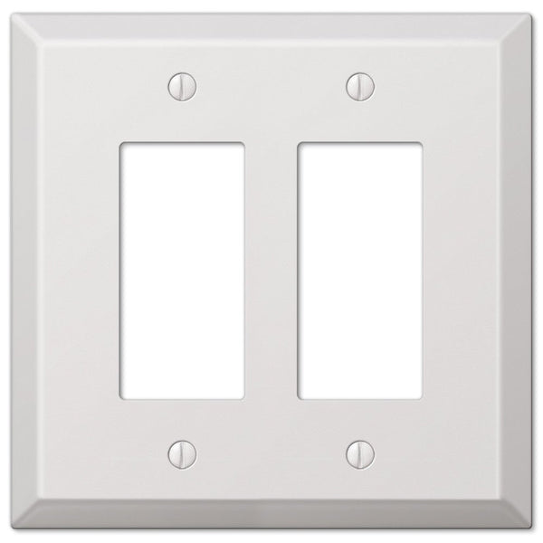 Oversized White Steel - 2 Rocker Wallplate - Wallplate Warehouse 463RRW 070686572467 2 Rocker