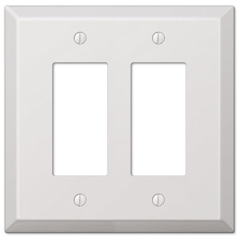 Oversized White Steel - 2 Rocker Wallplate - Wallplate Warehouse 463RRW 070686572467 2 Rocker