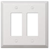Oversized White Steel - 2 Rocker Wallplate - Wallplate Warehouse 463RRW 070686572467 2 Rocker