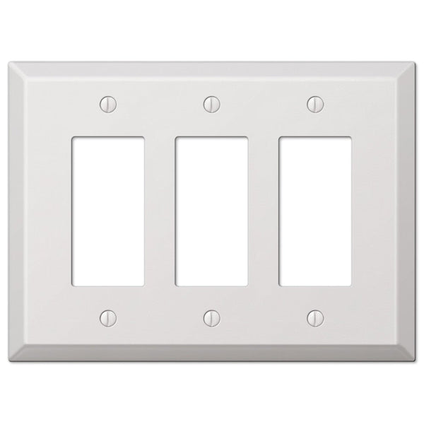 Oversized White Steel - 3 Rocker Wallplate - Wallplate Warehouse 463RRRW 070686572481 3 Rocker