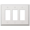 Oversized White Steel - 3 Rocker Wallplate - Wallplate Warehouse 463RRRW 070686572481 3 Rocker