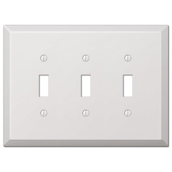 Oversized White Steel - 3 Toggle Wallplate - Wallplate Warehouse 463TTTW 070686572474 3 Toggle