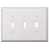 Oversized White Steel - 3 Toggle Wallplate - Wallplate Warehouse 463TTTW 070686572474 3 Toggle