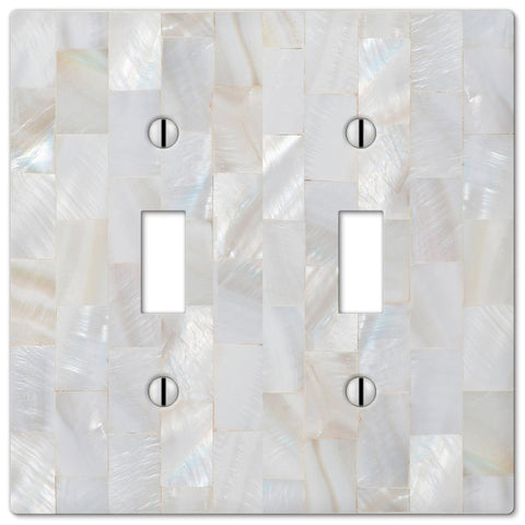 Pearl Capiz Plastic - 2 Toggle Wallplate - Wallplate Warehouse 47TTW 070686568996 2 Toggle