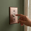 Hammered Aged Copper Steel - 2 Duplex Wallplate