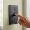 Moderne Matte Black Steel - 4 Toggle Wallplate