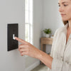 Moderne Matte Black Steel - 4 Toggle Wallplate