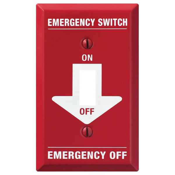 Pro Red Emergency Steel - 1 Toggle Wallplate - Wallplate Warehouse C972T 070686578315 1 Toggle