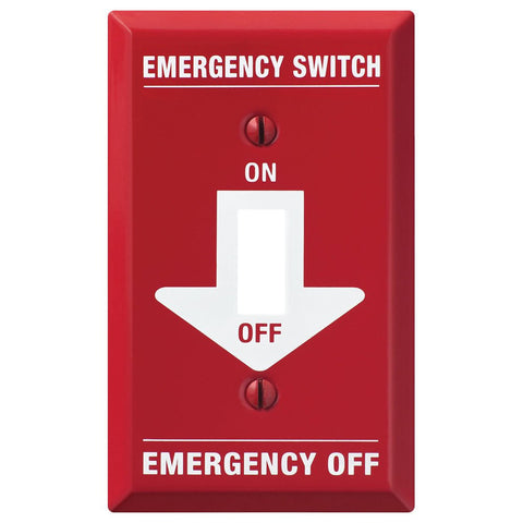 Pro Red Emergency Steel - 1 Toggle Wallplate - Wallplate Warehouse C972T 070686578315 1 Toggle
