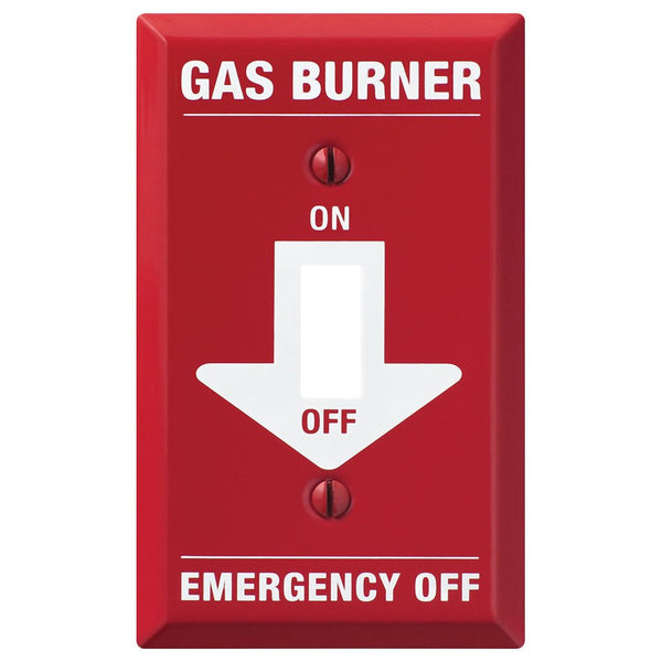 Pro Red Gas Burner Steel - 1 Toggle Wallplate - Wallplate Warehouse C974T 070686452493 1 Toggle