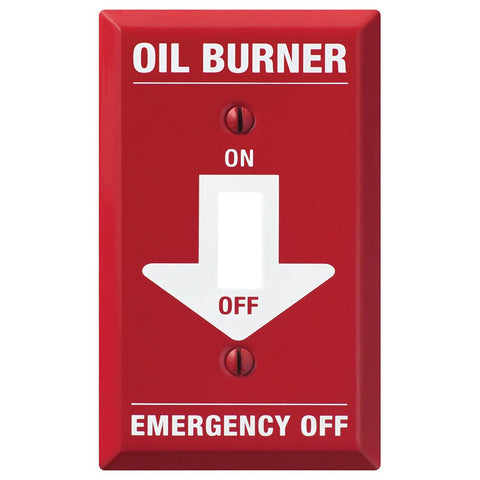 Pro Red Oil Burner Steel - 1 Toggle Wallplate - Wallplate Warehouse C973T 070686452486 1 Toggle