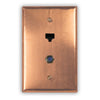 Raw Copper - 1 Data Jack / 1 Cable Jack Wallplate - Wallplate Warehouse RAWCCOP1DJ1CJ 819332024079