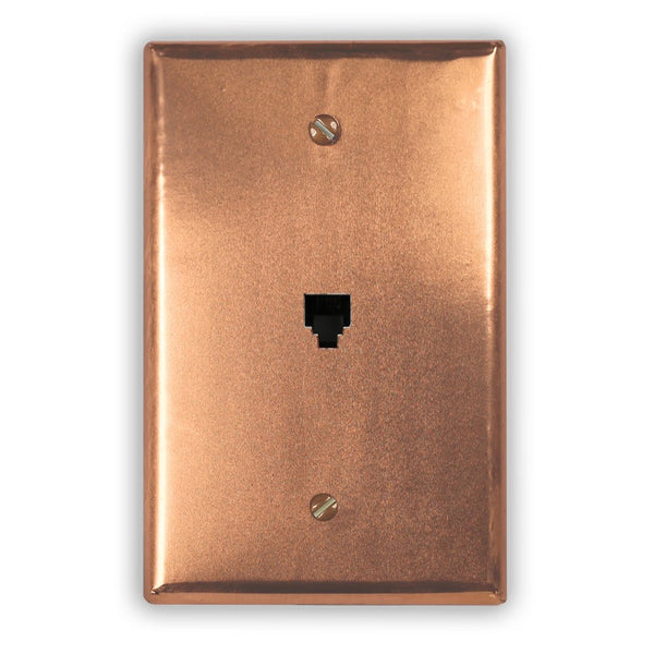 Raw Copper - 1 Phone Jack Wallplate - Wallplate Warehouse RAWCCOP1PJ 819332024048
