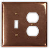 Raw Copper - 1 Toggle / 1 Duplex Wallplate - Wallplate Warehouse RAWCCOP1T1D 819332023959 1 Toggle / 1 Duplex