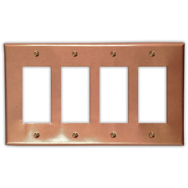 Raw Copper - 4 Rocker Wallplate - Wallplate Warehouse RAWCCOP4R 819332023928 4 Rocker