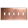 Raw Copper - 5 Toggle Wallplate - Wallplate Warehouse RAWCCOP5T 819332023881 5 Toggle