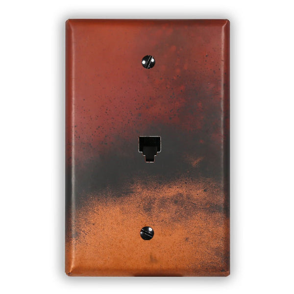 Red and Black Copper - 1 Phone Jack Wallplate - Wallplate Warehouse RONECOP1PJ 819332024284