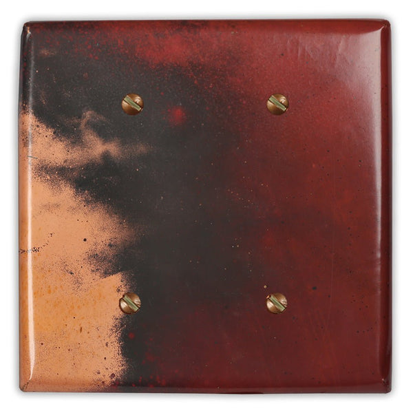 Red and Black Copper - 2 Blank Wallplate - Wallplate Warehouse RONECOP2B 819332024260 2 Blank