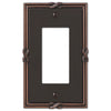 Ribbon & Reed Aged Bronze Cast - 1 Rocker Wallplate - Wallplate Warehouse 44RVB 070686567814 1 Rocker