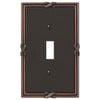 Ribbon & Reed Aged Bronze Cast - 1 Toggle Wallplate - Wallplate Warehouse 44TVB 070686567791 1 Toggle